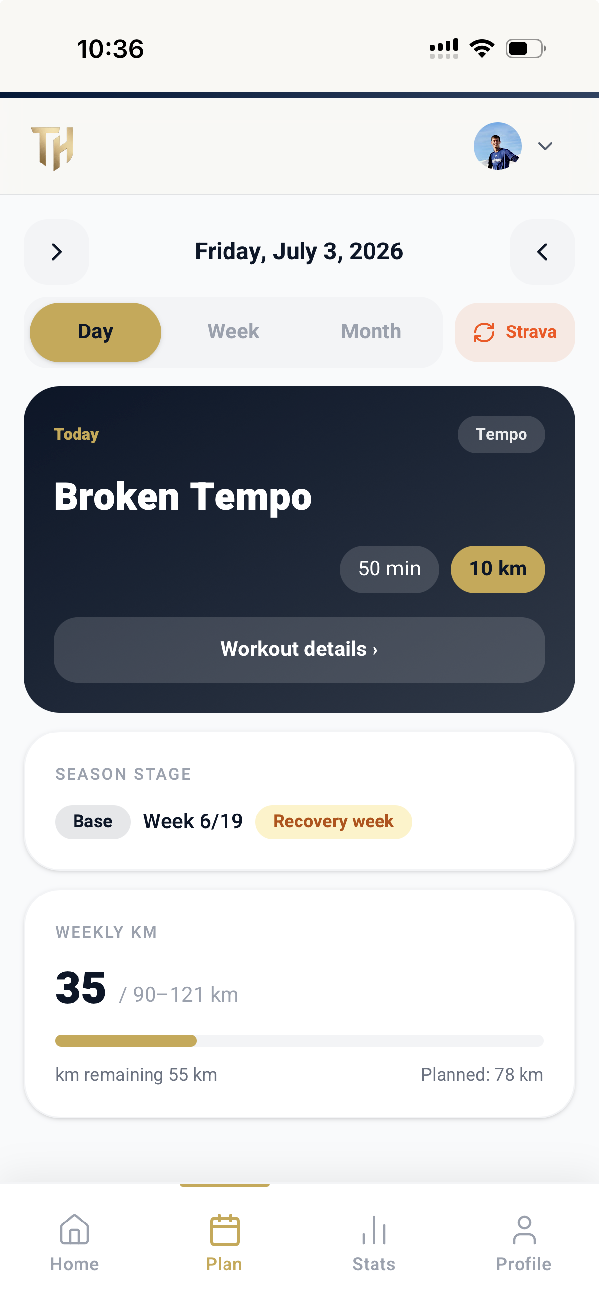 Team Haim workout plan screen